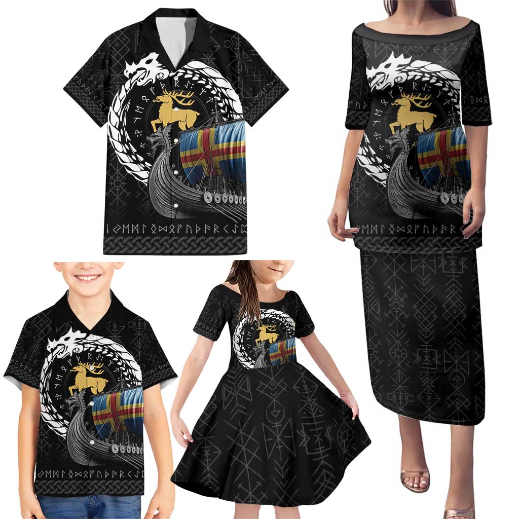 Aland Viking Drakkar Family Matching Puletasi and Hawaiian Shirt Viking Blood - Wonder Print Shop