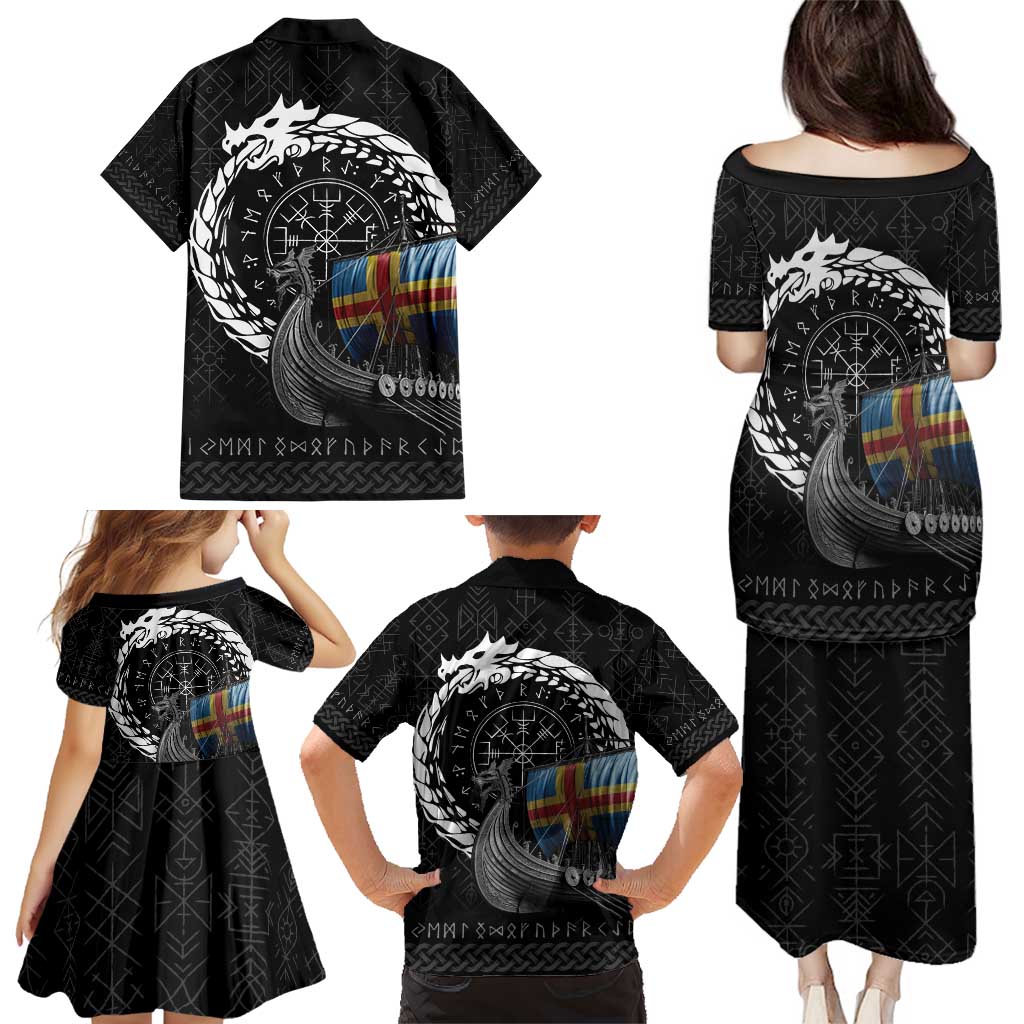 Aland Viking Drakkar Family Matching Puletasi and Hawaiian Shirt Viking Blood - Wonder Print Shop