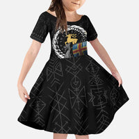 Aland Viking Drakkar Family Matching Short Sleeve Bodycon Dress and Hawaiian Shirt Viking Blood - Wonder Print Shop