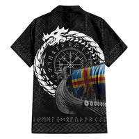 Aland Viking Drakkar Family Matching Short Sleeve Bodycon Dress and Hawaiian Shirt Viking Blood - Wonder Print Shop