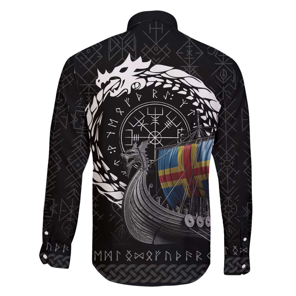 Aland Viking Drakkar Family Matching Short Sleeve Bodycon Dress and Hawaiian Shirt Viking Blood - Wonder Print Shop