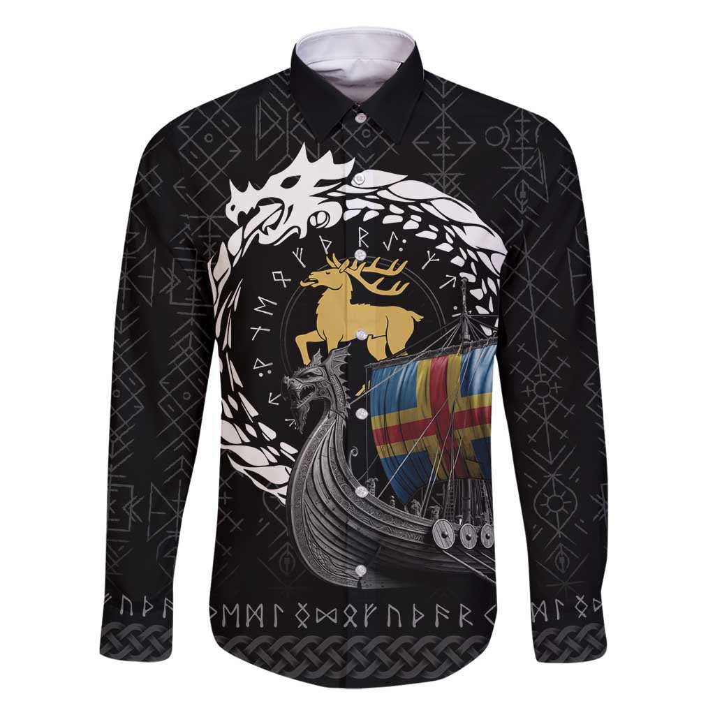 Aland Viking Drakkar Family Matching Tank Maxi Dress and Hawaiian Shirt Viking Blood - Wonder Print Shop
