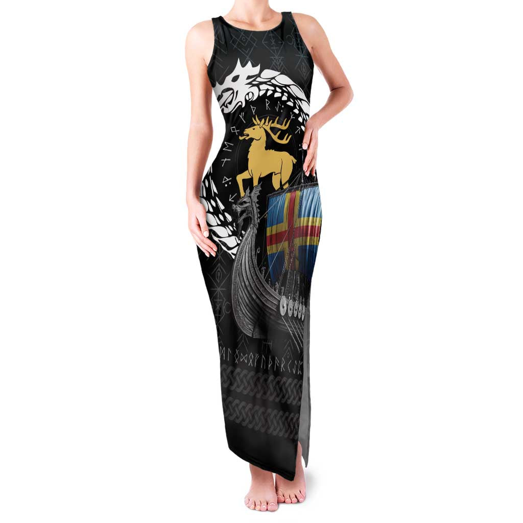 Aland Viking Drakkar Family Matching Tank Maxi Dress and Hawaiian Shirt Viking Blood - Wonder Print Shop
