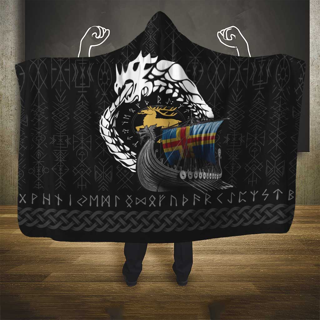 Aland Viking Drakkar Hooded Blanket Viking Blood - Wonder Print Shop