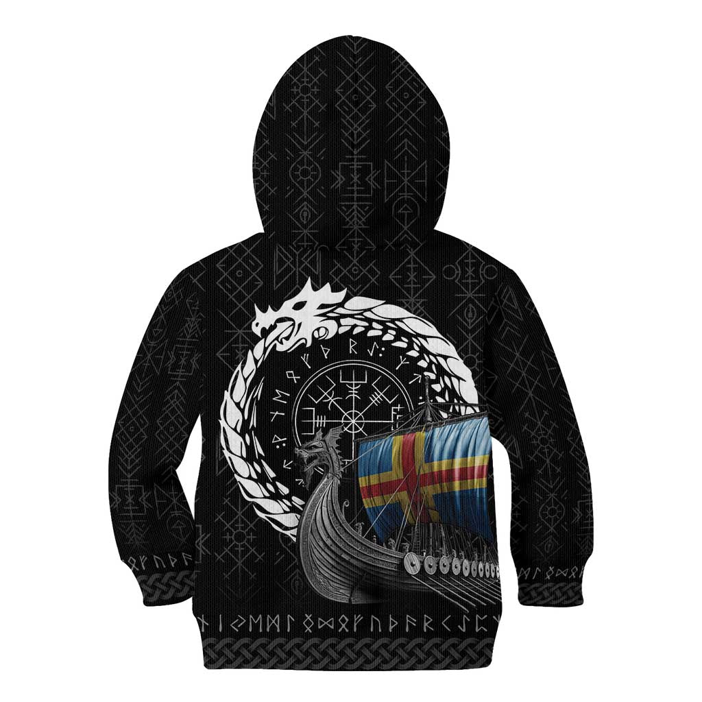 Aland Viking Drakkar Kid Hoodie Viking Blood - Wonder Print Shop