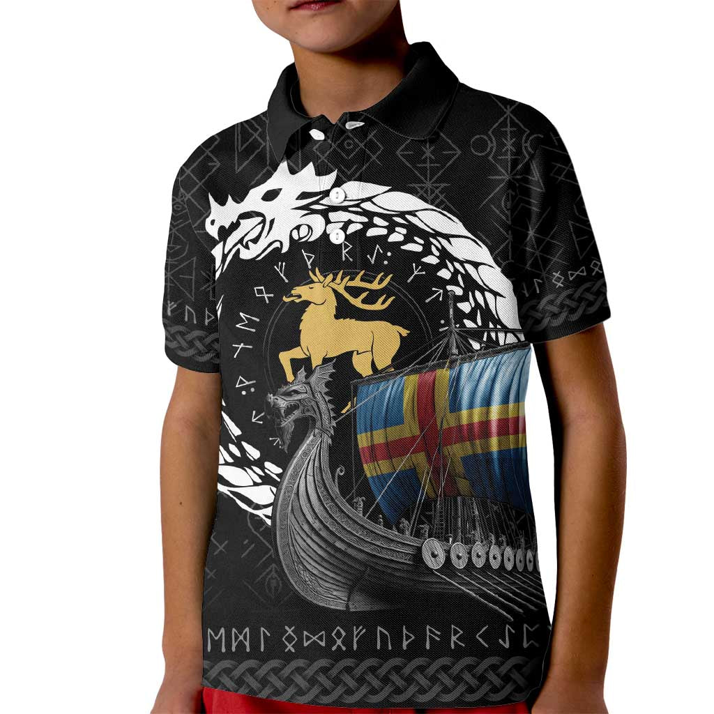 Aland Viking Drakkar Kid Polo Shirt Viking Blood - Wonder Print Shop