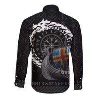 Aland Viking Drakkar Long Sleeve Button Shirt Viking Blood - Wonder Print Shop