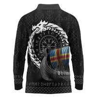 Aland Viking Drakkar Long Sleeve Polo Shirt Viking Blood - Wonder Print Shop