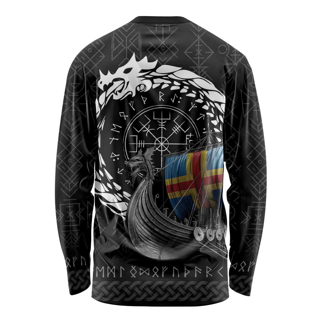 Aland Viking Drakkar Long Sleeve Shirt Viking Blood - Wonder Print Shop