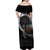 Aland Viking Drakkar Off Shoulder Maxi Dress Viking Blood - Wonder Print Shop