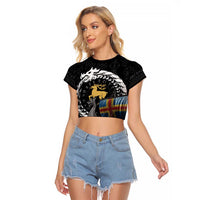 Aland Viking Drakkar Raglan Cropped T Shirt Viking Blood - Wonder Print Shop
