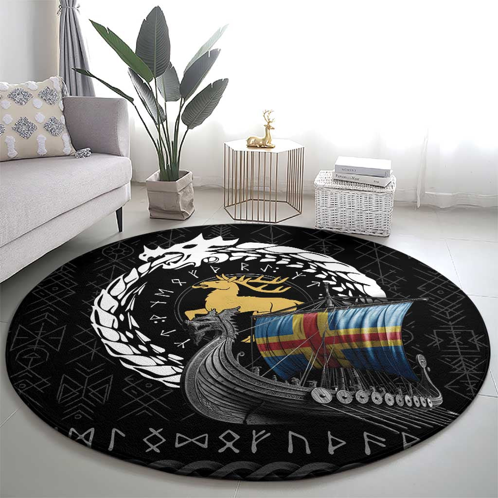 Aland Viking Drakkar Round Carpet Viking Blood - Wonder Print Shop