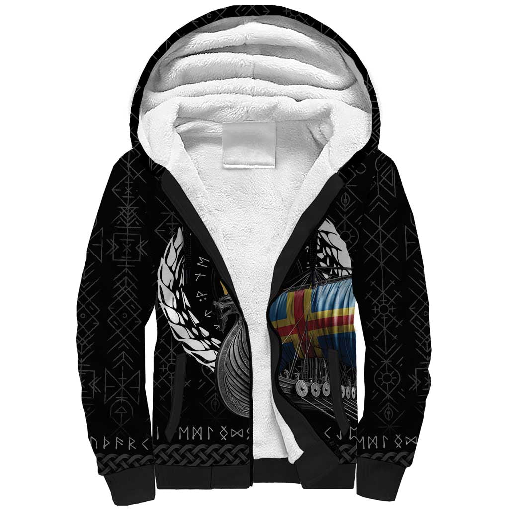 Aland Viking Drakkar Sherpa Hoodie Viking Blood - Wonder Print Shop