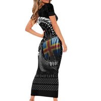 Aland Viking Drakkar Short Sleeve Bodycon Dress Viking Blood - Wonder Print Shop