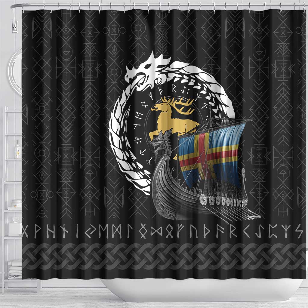 Aland Viking Drakkar Shower Curtain Viking Blood - Wonder Print Shop