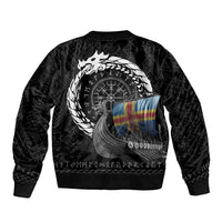 Aland Viking Drakkar Sleeve Zip Bomber Jacket Viking Blood - Wonder Print Shop