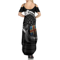 Aland Viking Drakkar Summer Maxi Dress Viking Blood - Wonder Print Shop