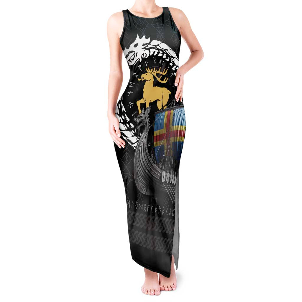 Aland Viking Drakkar Tank Maxi Dress Viking Blood - Wonder Print Shop