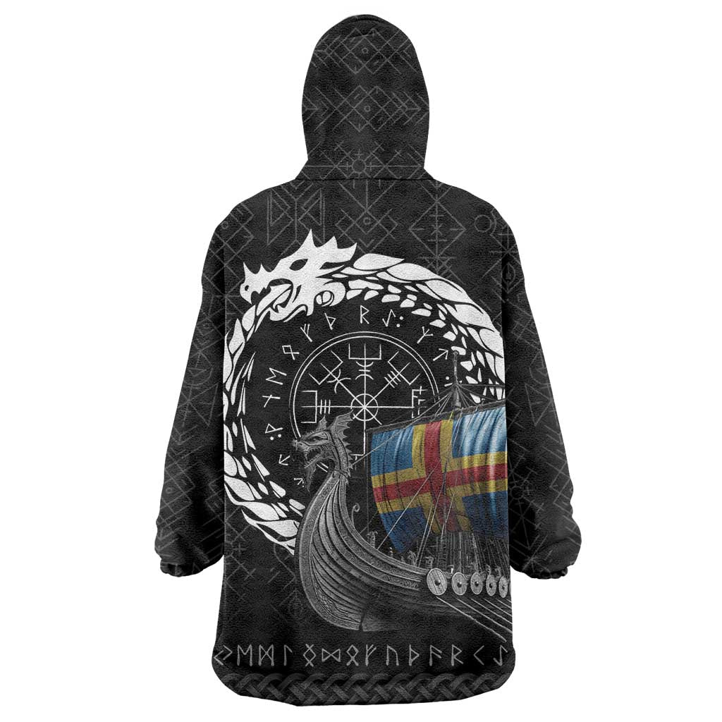 Aland Viking Drakkar Wearable Blanket Hoodie Viking Blood - Wonder Print Shop