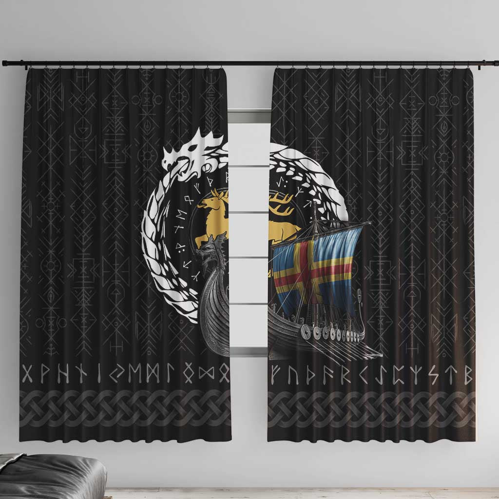 Aland Viking Drakkar Window Curtain Viking Blood - Wonder Print Shop