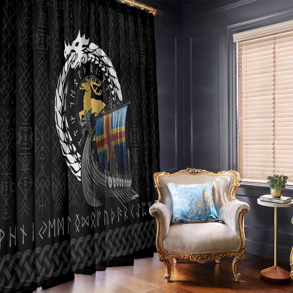 Aland Viking Drakkar Window Curtain Viking Blood - Wonder Print Shop