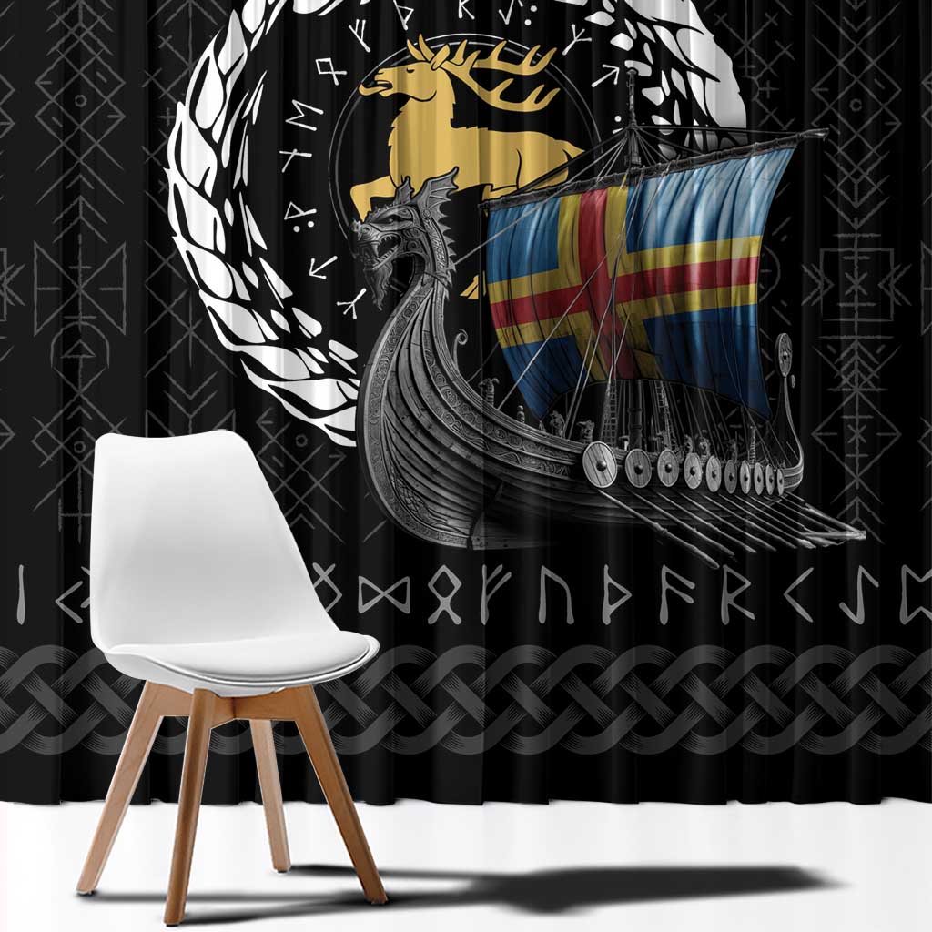 Aland Viking Drakkar Window Curtain Viking Blood - Wonder Print Shop