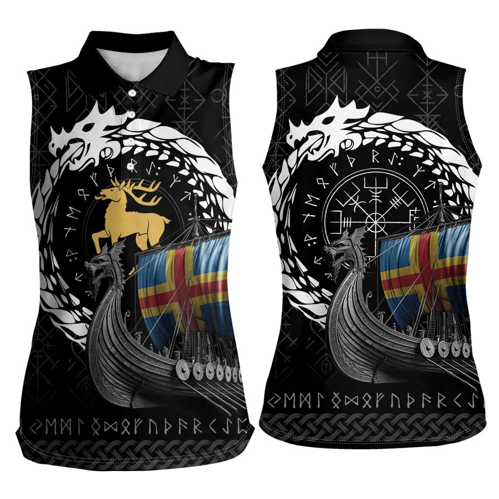 Aland Viking Drakkar Women Sleeveless Polo Shirt Viking Blood - Wonder Print Shop