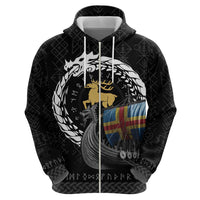 Aland Viking Drakkar Zip Hoodie Viking Blood - Wonder Print Shop