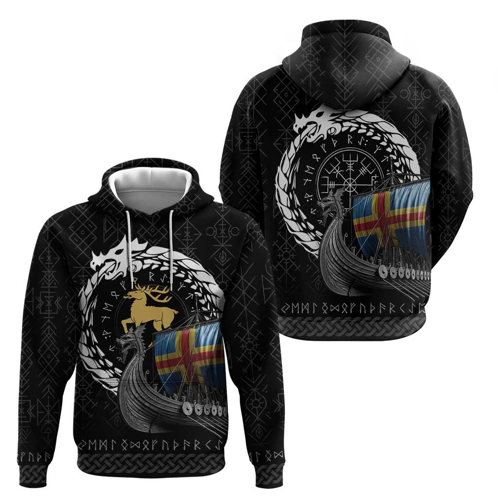 Aland Viking Drakkar Zip Hoodie Viking Blood - Wonder Print Shop