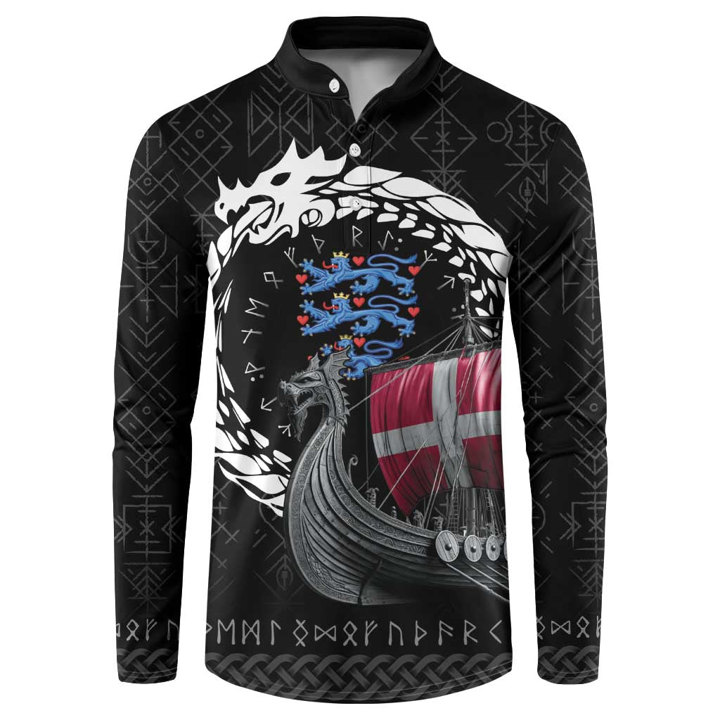 Denmark Viking Drakkar Button Sweatshirt Viking Blood - Wonder Print Shop