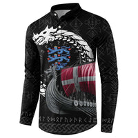 Denmark Viking Drakkar Button Sweatshirt Viking Blood - Wonder Print Shop