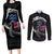 Denmark Viking Drakkar Couples Matching Long Sleeve Bodycon Dress and Long Sleeve Button Shirt Viking Blood - Wonder Print Shop