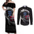 Denmark Viking Drakkar Couples Matching Off Shoulder Maxi Dress and Long Sleeve Button Shirt Viking Blood - Wonder Print Shop