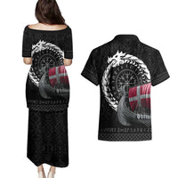 Denmark Viking Drakkar Couples Matching Puletasi and Hawaiian Shirt Viking Blood - Wonder Print Shop