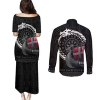 Denmark Viking Drakkar Couples Matching Puletasi and Long Sleeve Button Shirt Viking Blood - Wonder Print Shop