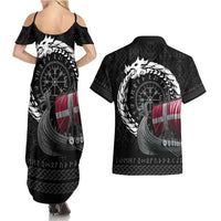 Denmark Viking Drakkar Couples Matching Summer Maxi Dress and Hawaiian Shirt Viking Blood - Wonder Print Shop