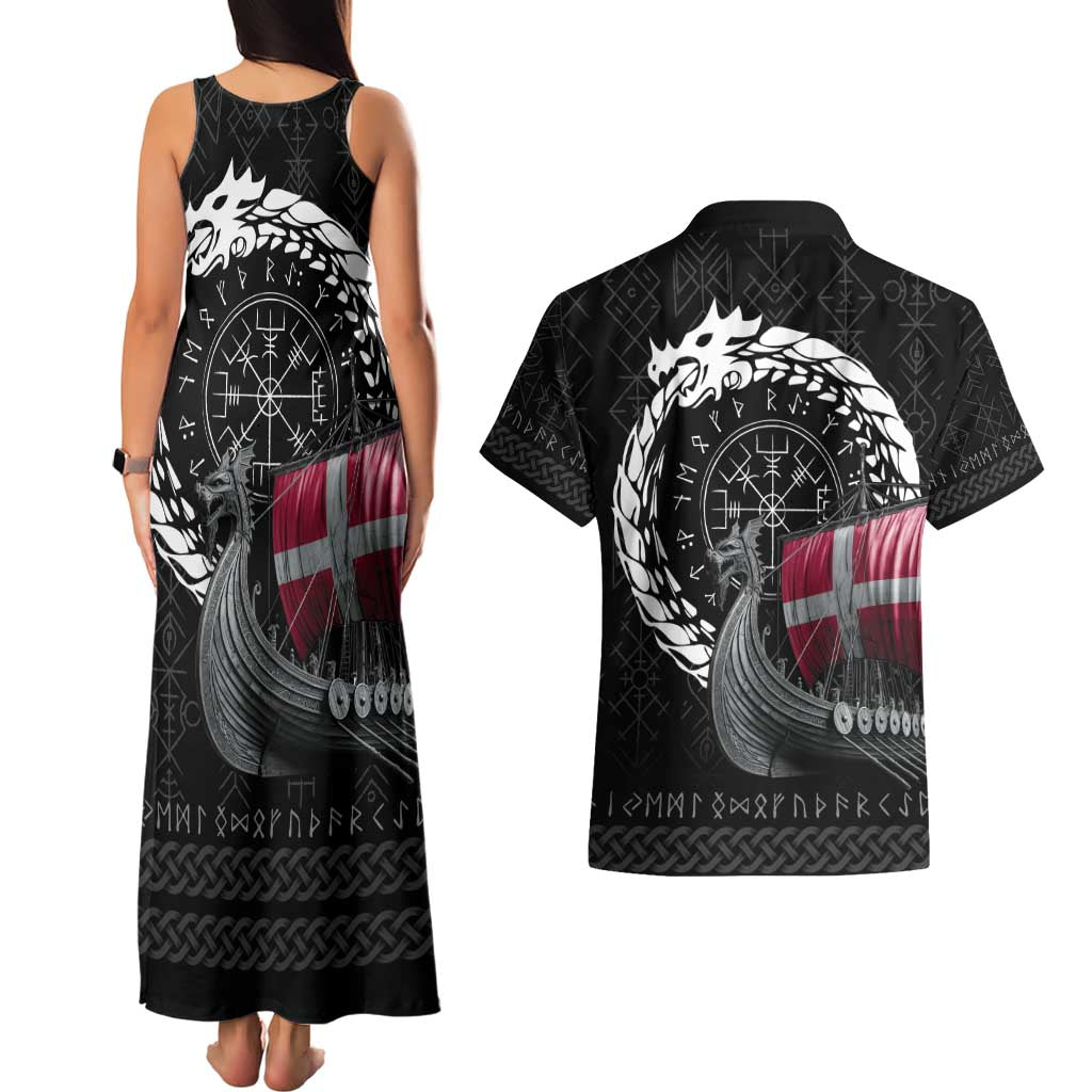 Denmark Viking Drakkar Couples Matching Tank Maxi Dress and Hawaiian Shirt Viking Blood - Wonder Print Shop