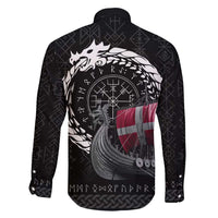 Denmark Viking Drakkar Family Matching Long Sleeve Bodycon Dress and Hawaiian Shirt Viking Blood - Wonder Print Shop