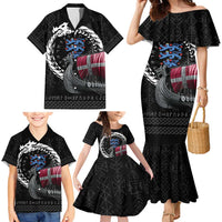 Denmark Viking Drakkar Family Matching Mermaid Dress and Hawaiian Shirt Viking Blood - Wonder Print Shop