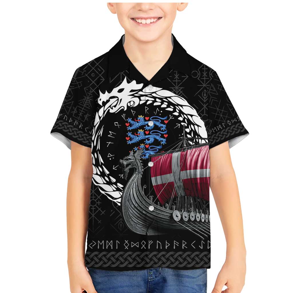 Denmark Viking Drakkar Family Matching Mermaid Dress and Hawaiian Shirt Viking Blood - Wonder Print Shop