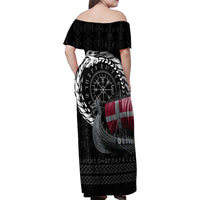 Denmark Viking Drakkar Family Matching Off Shoulder Maxi Dress and Hawaiian Shirt Viking Blood - Wonder Print Shop