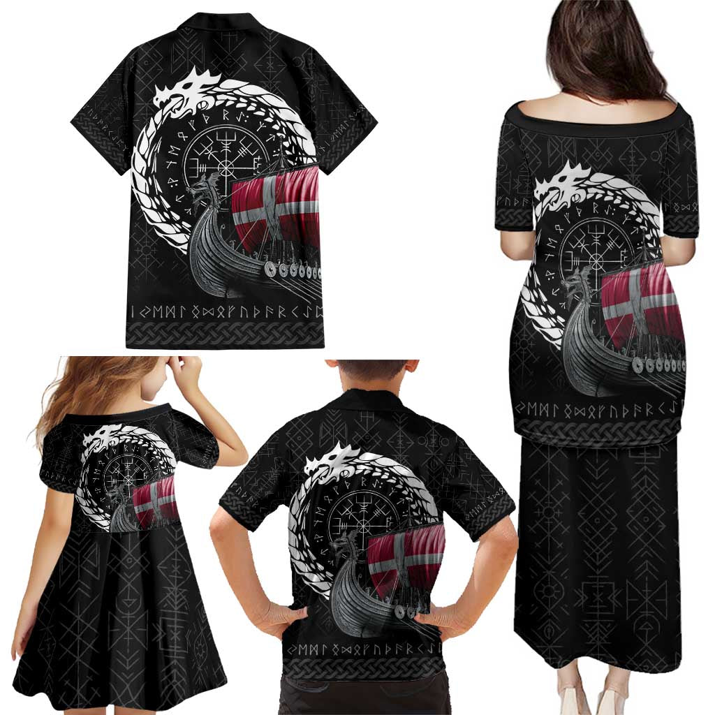 Denmark Viking Drakkar Family Matching Puletasi and Hawaiian Shirt Viking Blood - Wonder Print Shop