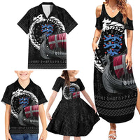 Denmark Viking Drakkar Family Matching Summer Maxi Dress and Hawaiian Shirt Viking Blood - Wonder Print Shop