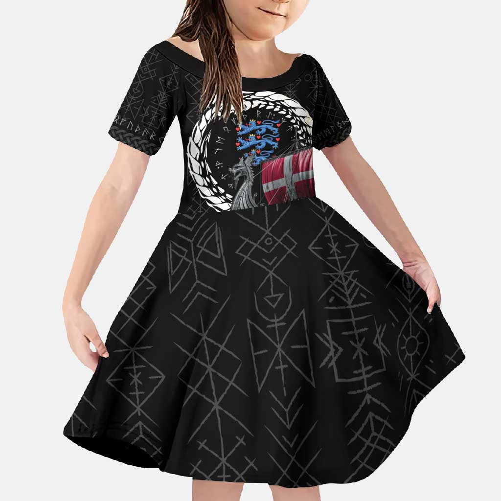 Denmark Viking Drakkar Family Matching Tank Maxi Dress and Hawaiian Shirt Viking Blood - Wonder Print Shop