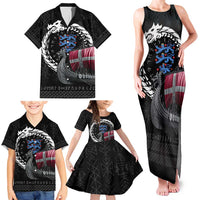 Denmark Viking Drakkar Family Matching Tank Maxi Dress and Hawaiian Shirt Viking Blood - Wonder Print Shop