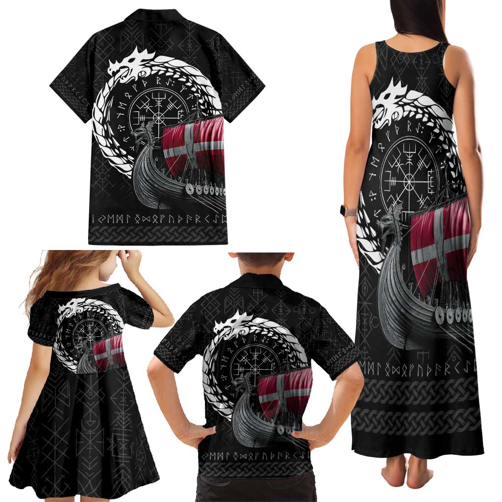 Denmark Viking Drakkar Family Matching Tank Maxi Dress and Hawaiian Shirt Viking Blood - Wonder Print Shop
