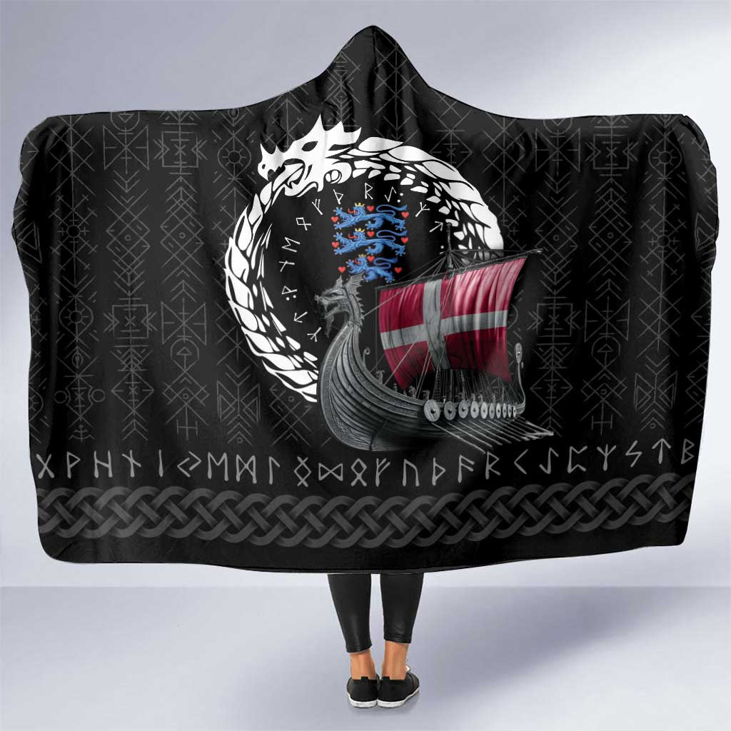 Denmark Viking Drakkar Hooded Blanket Viking Blood - Wonder Print Shop