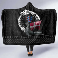 Denmark Viking Drakkar Hooded Blanket Viking Blood - Wonder Print Shop