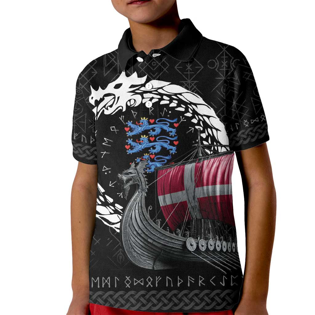 Denmark Viking Drakkar Kid Polo Shirt Viking Blood - Wonder Print Shop