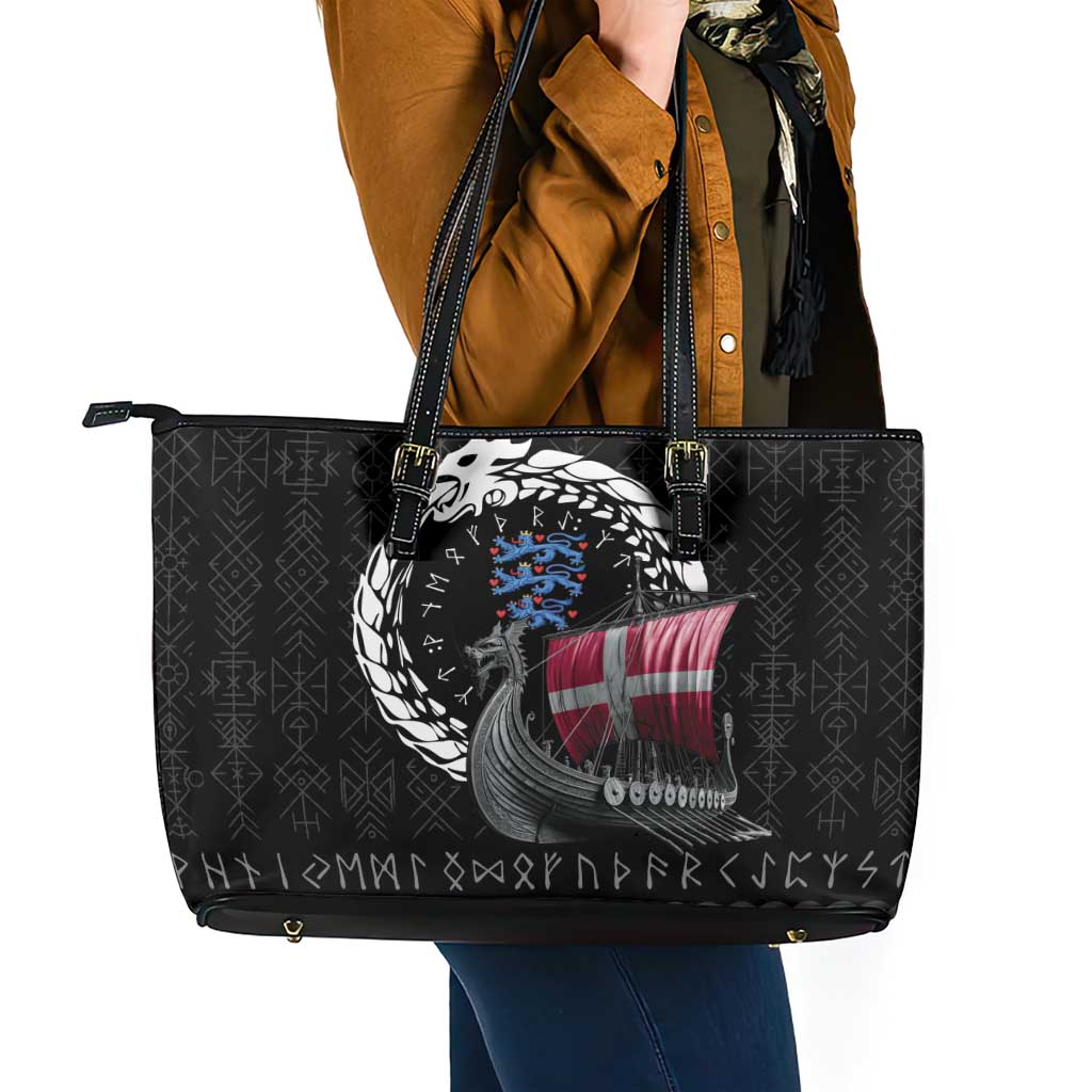 Denmark Viking Drakkar Leather Tote Bag Viking Blood - Wonder Print Shop